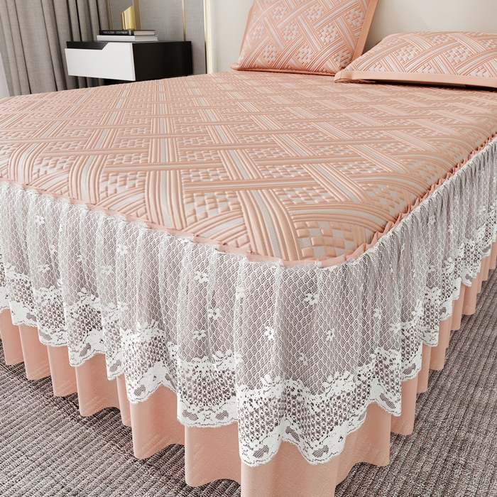 91家纺网 家纺一手货源 找家纺 （总）雅诗帛 2026新款PE凉感丝床裙款凉席三件套-织序