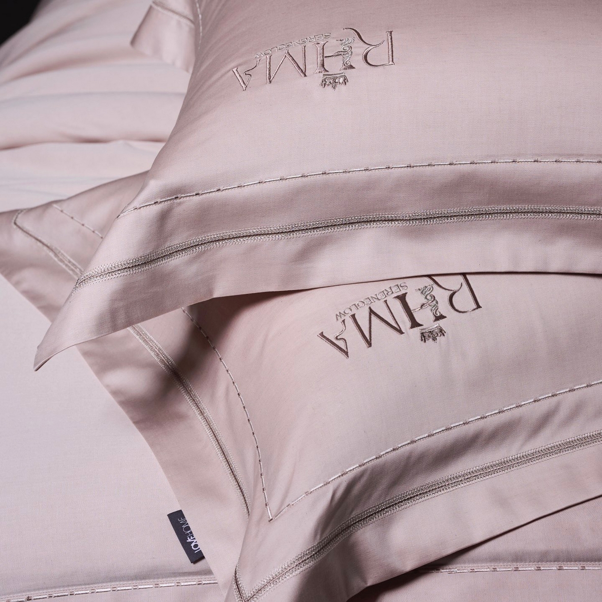 91家纺网 家纺一手货源 找家纺 玖玖爱家纺 2026新款天丝棉麻极简主义四件套 雾粉