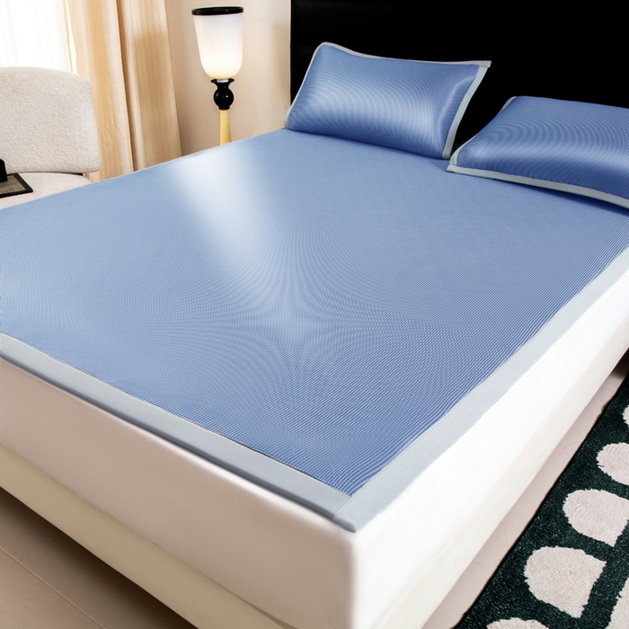 91家纺网 家纺一手货源 找家纺 （总）家喜爱 2026新款碳光冰丝席子三件套加厚复合三明治款冰丝软席平铺席