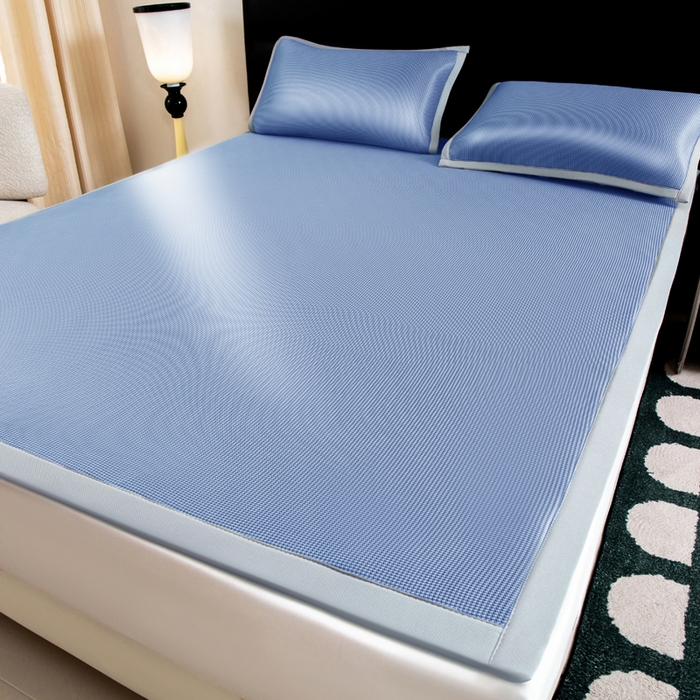 91家纺网 家纺一手货源 找家纺 （总）家喜爱 2026新款碳光冰丝席子三件套加厚复合三明治款冰丝软席平铺席