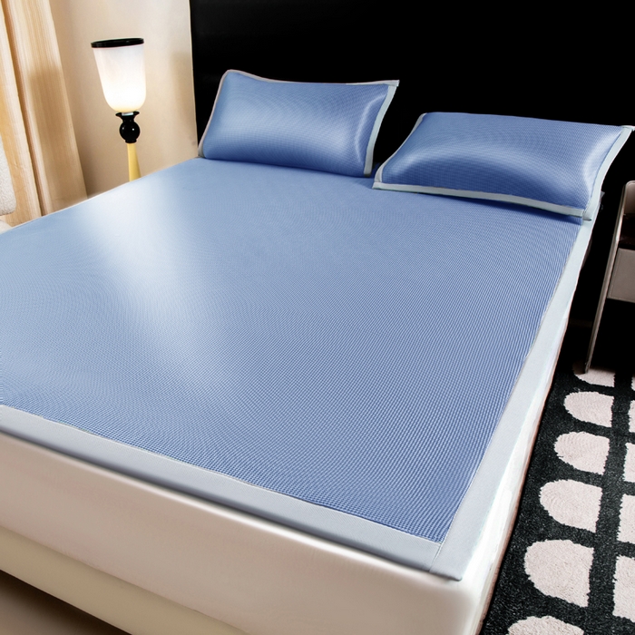 91家纺网 家纺一手货源 找家纺 （总）家喜爱 2026新款碳光冰丝席子三件套加厚复合三明治款冰丝软席平铺席