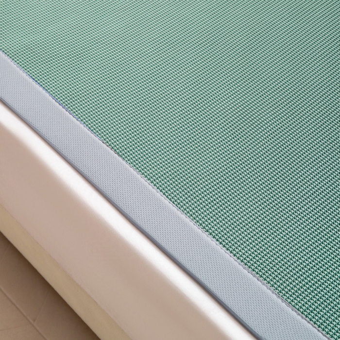 91家纺网 家纺一手货源 找家纺 家喜爱 2026新款碳光冰丝席子三件套加厚复合三明治款冰丝软席平铺席 千鸟格-绿【复合三明治款】