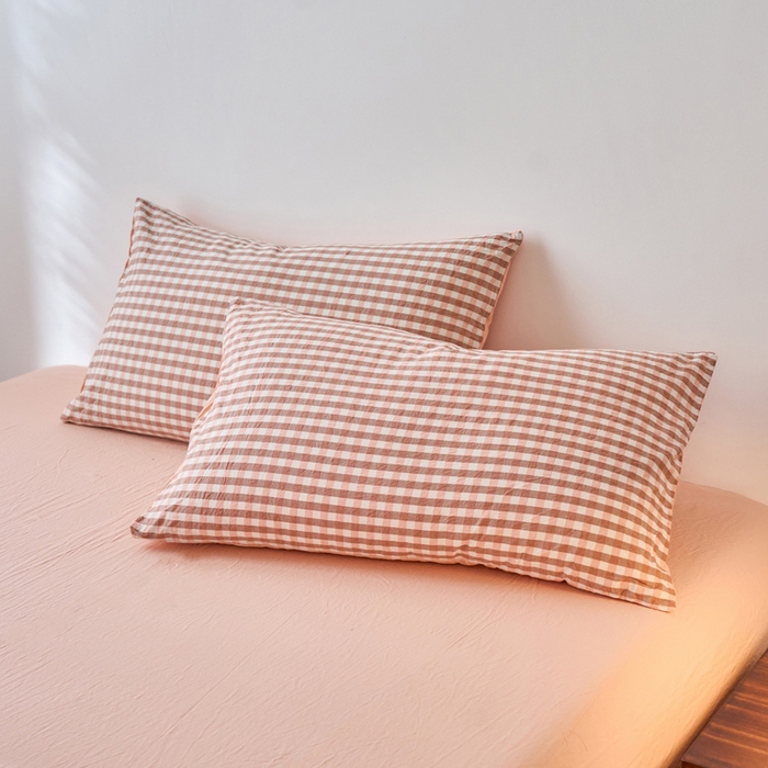 春皖家纺 2026春夏新款全棉水洗棉单枕套枕套单件单品枕套 素雅-玉格