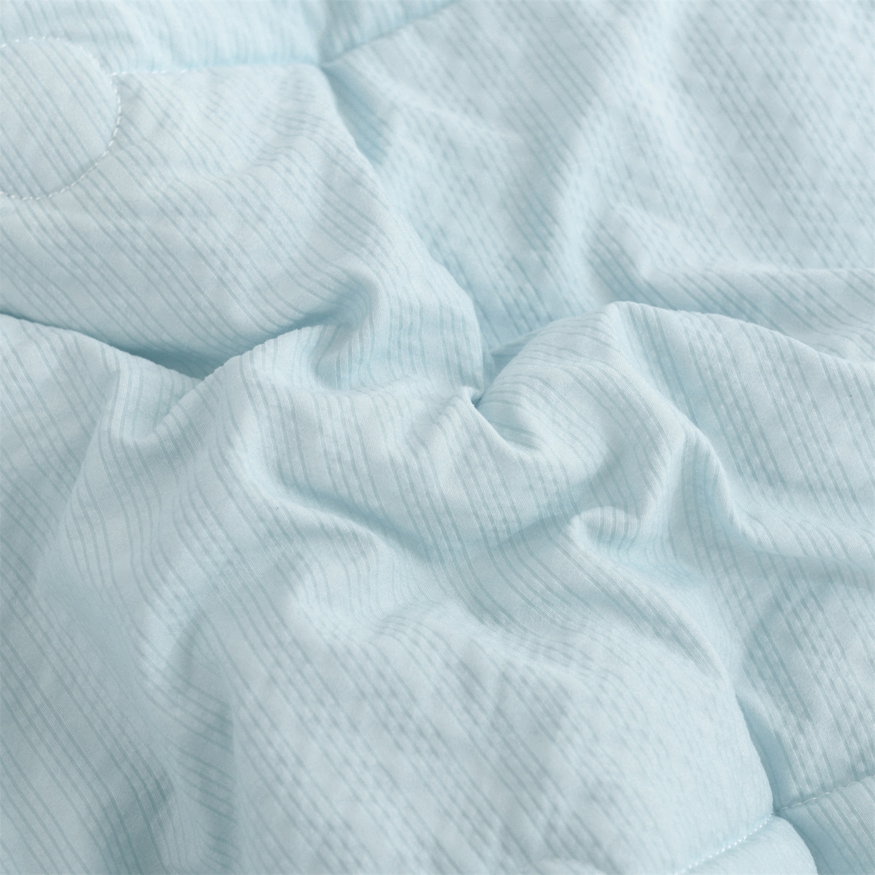 91家纺网 家纺一手货源 找家纺 恋绒家纺 2026春夏新款泡芙纱双层纱泡泡提花皱皱纱夏被夏凉被空调被 浅蓝色