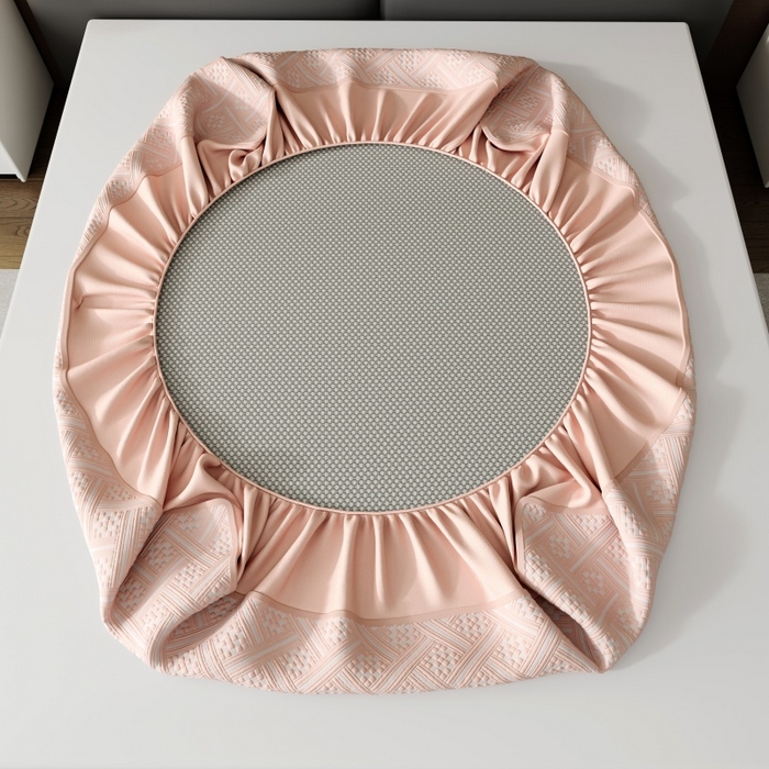 91家纺网 家纺一手货源 找家纺 雅诗帛 2026新款PE凉感冰丝席三件套-织序 床席织序-粉