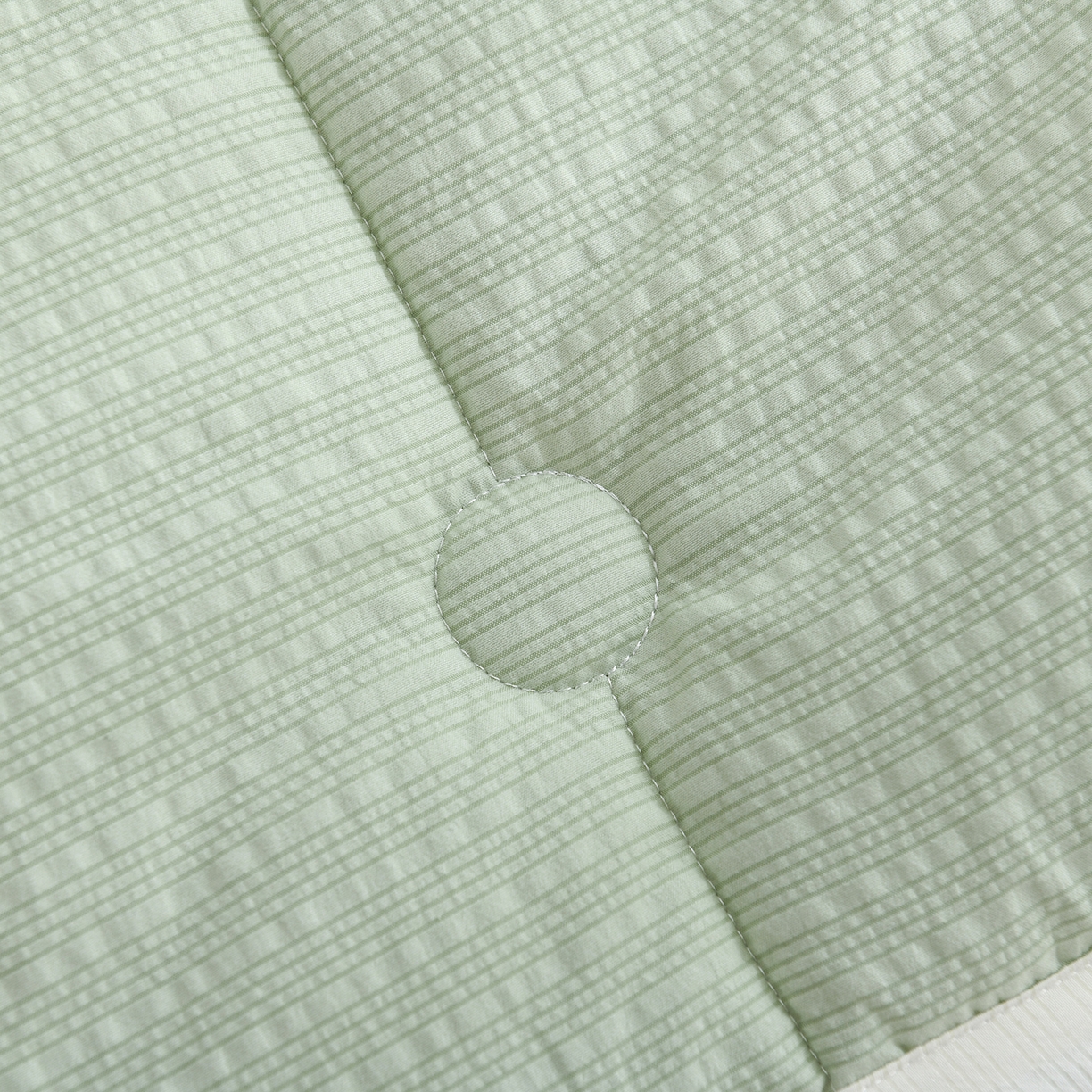 91家纺网 家纺一手货源 找家纺 恋绒家纺 2026春夏新款泡芙纱双层纱泡泡提花皱皱纱夏被夏凉被空调被 浅绿色