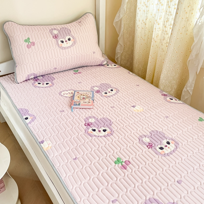 川悦生活 2026新款大版宿舍凉感丝学生床凉席三件套 软绵兔酱