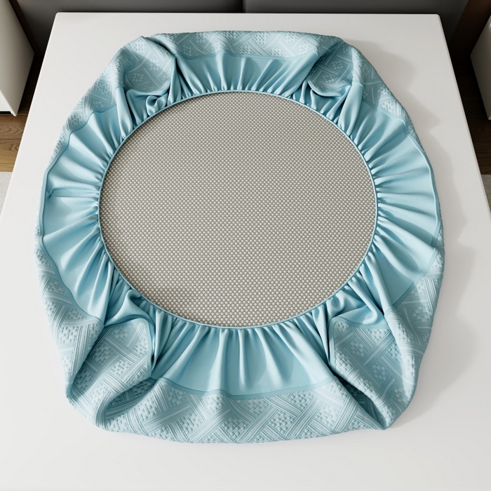 91家纺网 家纺一手货源 找家纺 雅诗帛 2026新款PE凉感冰丝席三件套-织序 床席织序-蓝