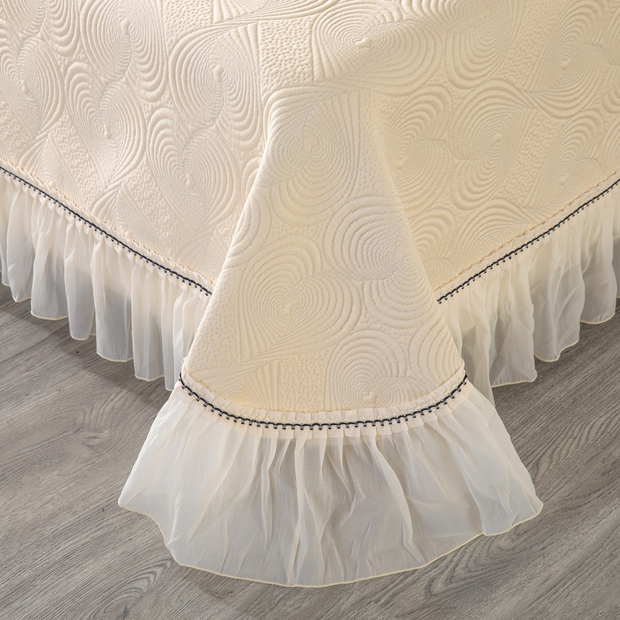 91家纺网 家纺一手货源 找家纺 （总）木兰花 2026新款凉豆豆款PE高分子复合凉感席床盖款凉席三件套-控价228