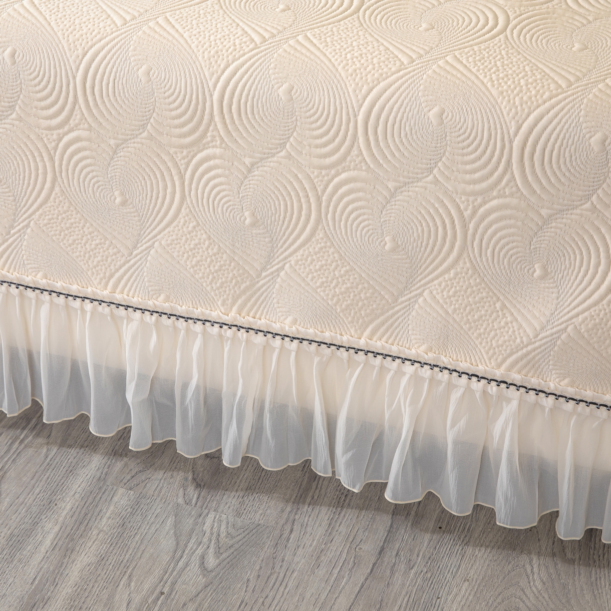 91家纺网 家纺一手货源 找家纺 （总）木兰花 2026新款凉豆豆款PE高分子复合凉感席床盖款凉席三件套-控价228