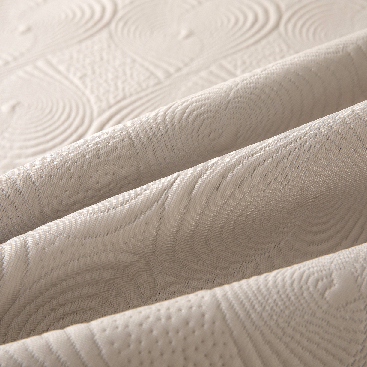 91家纺网 家纺一手货源 找家纺 木兰花 2026新款凉豆豆款PE高分子复合凉感席床盖款凉席三件套-控价228 天鹅之恋-云灰