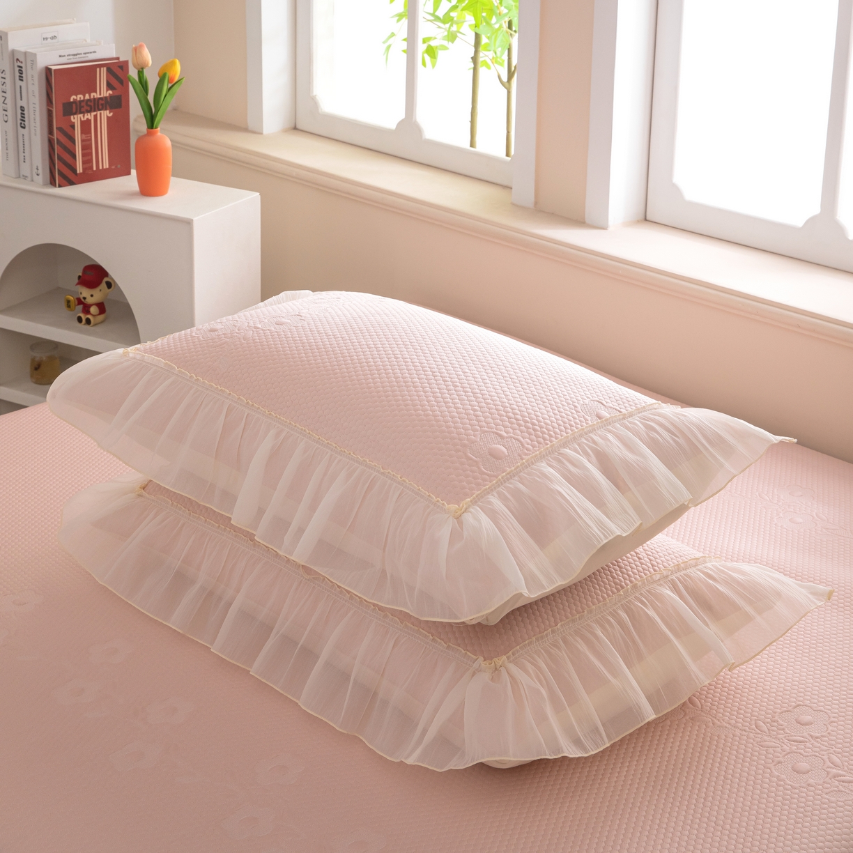 91家纺网 家纺一手货源 找家纺 （总）木兰花 2026新款凉豆豆款PE高分子复合凉感席床盖款凉席三件套-朝花夕拾（可配同色系夏被）控价218