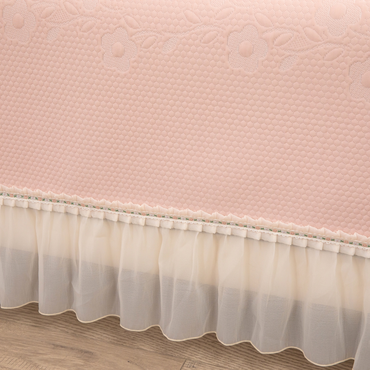 91家纺网 家纺一手货源 找家纺 （总）木兰花 2026新款凉豆豆款PE高分子复合凉感席床盖款凉席三件套-朝花夕拾（可配同色系夏被）控价218