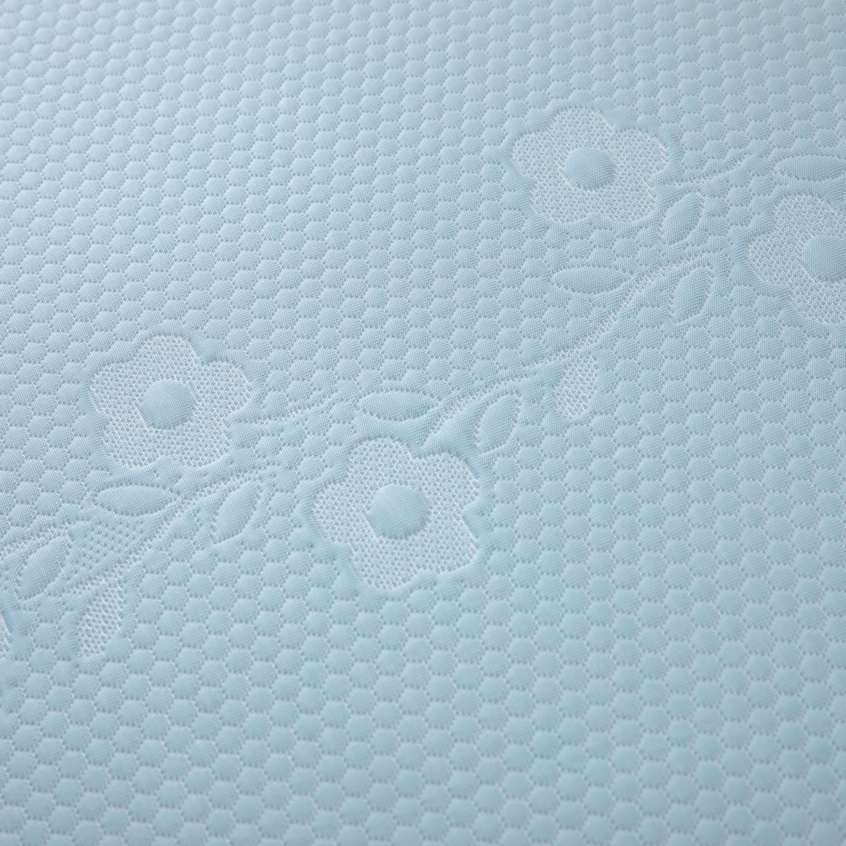 91家纺网 家纺一手货源 找家纺 木兰花 2026新款凉豆豆款PE高分子复合凉感席床盖款凉席三件套-朝花夕拾（可配同色系夏被）控价218 朝花夕拾-蓝色