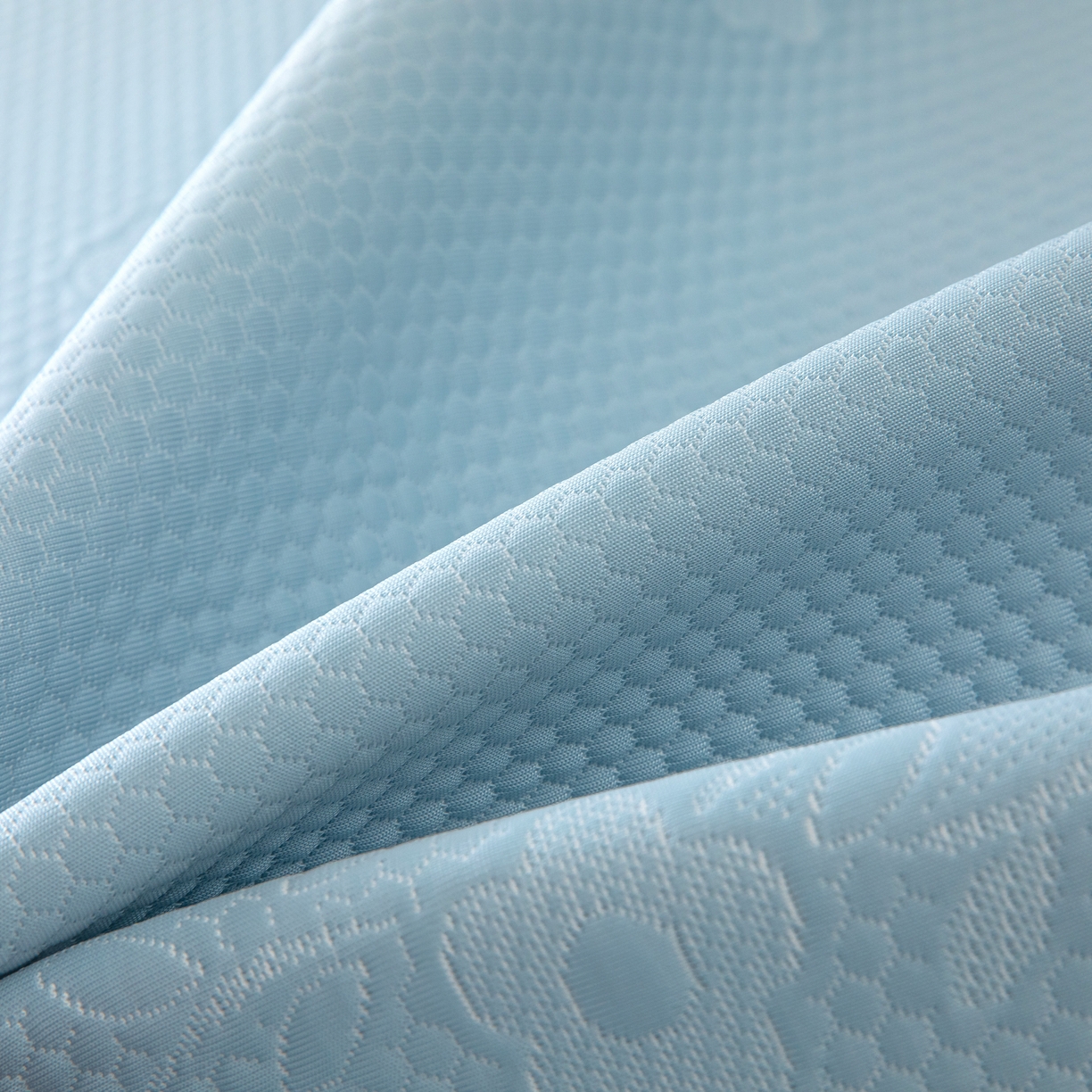 91家纺网 家纺一手货源 找家纺 木兰花 2026新款凉豆豆款PE高分子复合凉感席床盖款凉席三件套-朝花夕拾（可配同色系夏被）控价218 朝花夕拾-蓝色