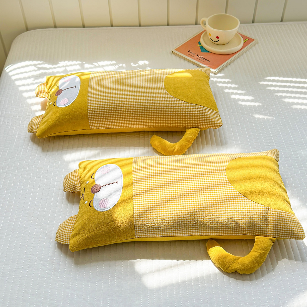 91家纺网 家纺一手货源 找家纺 梦叶草 2026新款全棉贴布绣荞麦枕 全棉贴布绣荞麦枕-小熊