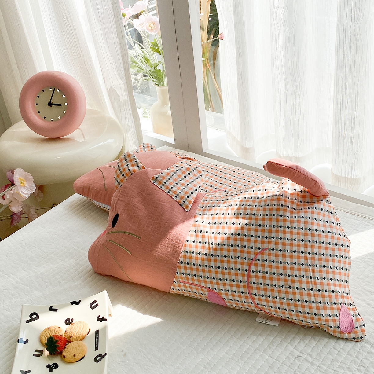 91家纺网 家纺一手货源 找家纺 （总）梦叶草 2026新款全棉贴布绣福格鼠荞麦枕