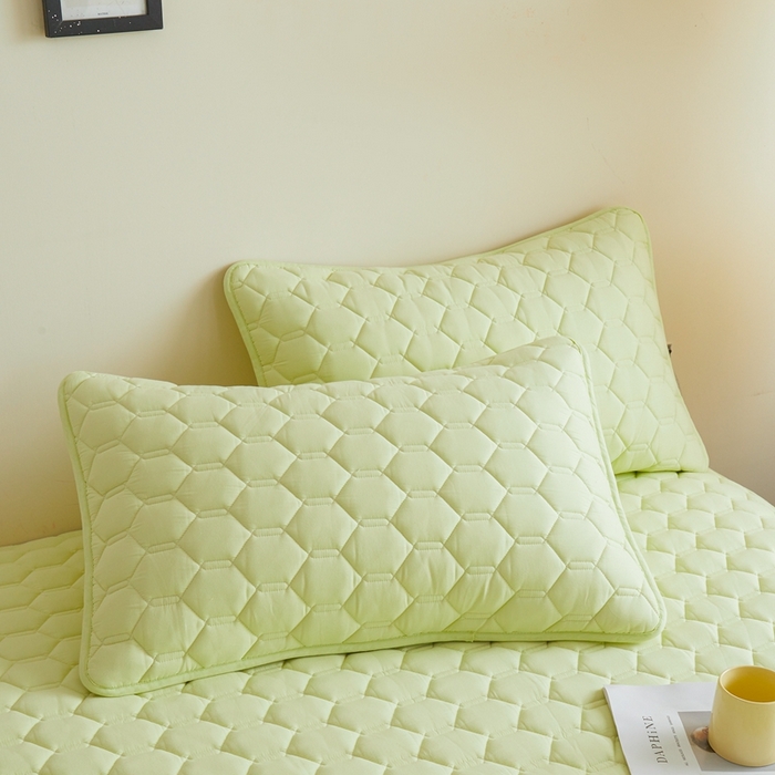 91家纺网 家纺一手货源 找家纺 雅萱家纺 2026新款全棉大豆夹棉床笠单品床笠床笠单件 全棉床笠绿色