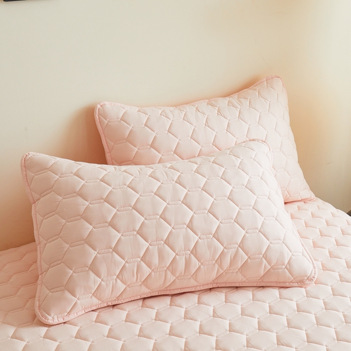 91家纺网 家纺一手货源 找家纺 雅萱家纺 2026新款全棉大豆夹棉床笠单品床笠床笠单件 全棉床笠粉色