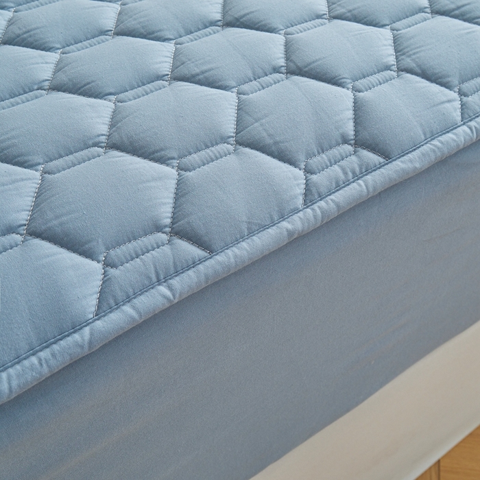 91家纺网 家纺一手货源 找家纺 雅萱家纺 2026新款全棉大豆夹棉床笠单品床笠床笠单件 全棉床笠灰蓝色