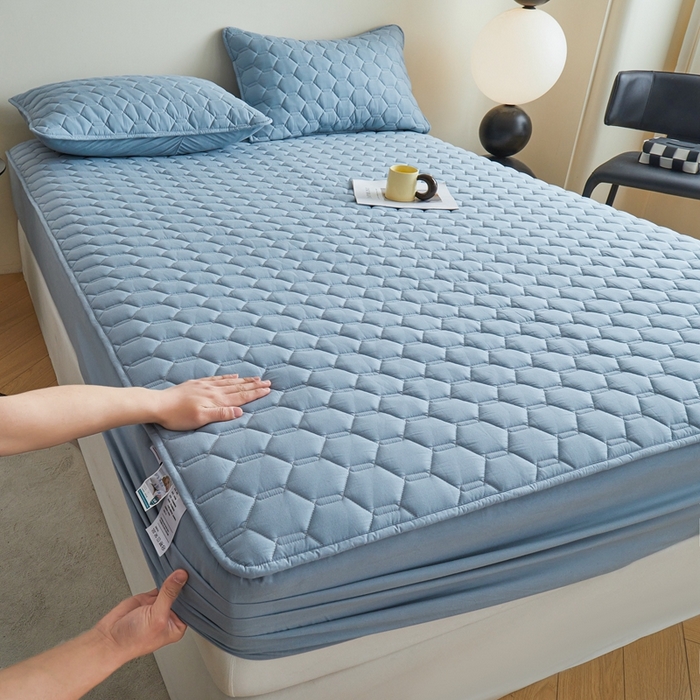 雅萱家纺 2026新款全棉大豆夹棉床笠单品床笠床笠单件 全棉床笠灰蓝色