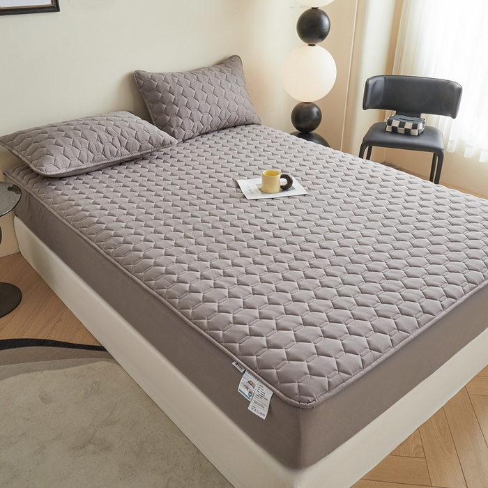 91家纺网 家纺一手货源 找家纺 雅萱家纺 2026新款全棉大豆夹棉床笠单品床笠床笠单件 全棉床笠灰色