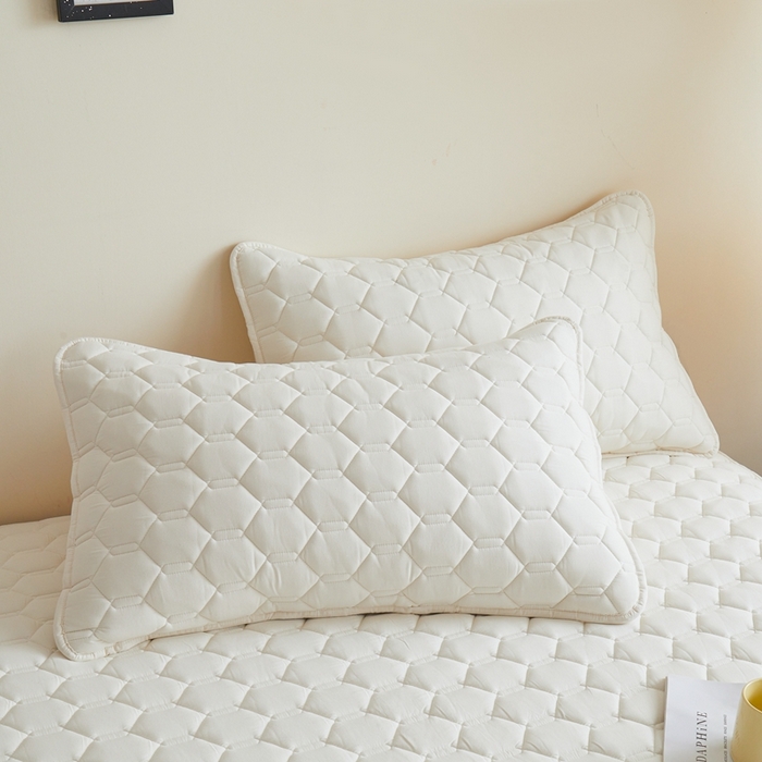 91家纺网 家纺一手货源 找家纺 雅萱家纺 2026新款全棉大豆夹棉床笠单品床笠床笠单件 全棉床笠白色