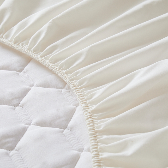 91家纺网 家纺一手货源 找家纺 雅萱家纺 2026新款全棉大豆夹棉床笠单品床笠床笠单件 全棉床笠白色