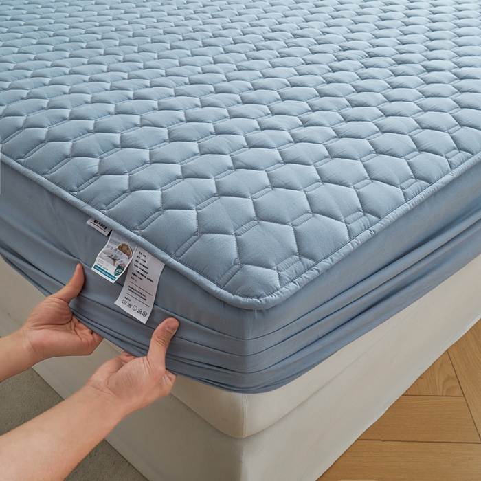 91家纺网 家纺一手货源 找家纺 雅萱家纺 2026新款全棉大豆夹棉床笠单品床笠床笠单件 全棉床笠灰蓝色