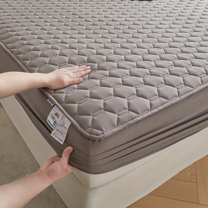 91家纺网 家纺一手货源 找家纺 雅萱家纺 2026新款全棉大豆夹棉床笠单品床笠床笠单件 全棉床笠灰色