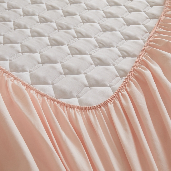 91家纺网 家纺一手货源 找家纺 雅萱家纺 2026新款全棉大豆夹棉床笠单品床笠床笠单件 全棉床笠粉色