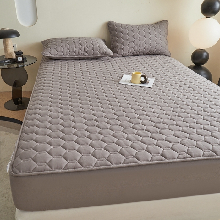 91家纺网 家纺一手货源 找家纺 雅萱家纺 2026新款全棉大豆夹棉床笠单品床笠床笠单件 全棉床笠灰色