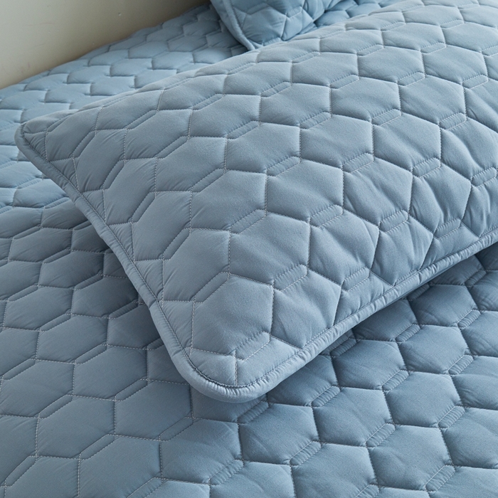 91家纺网 家纺一手货源 找家纺 雅萱家纺 2026新款全棉大豆夹棉床笠单品床笠床笠单件 全棉床笠灰蓝色