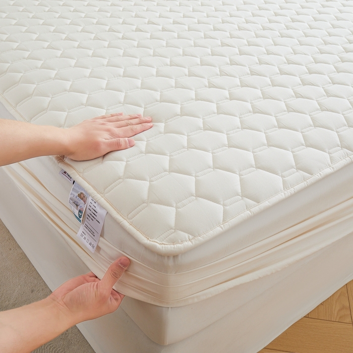 91家纺网 家纺一手货源 找家纺 雅萱家纺 2026新款全棉大豆夹棉床笠单品床笠床笠单件 全棉床笠白色