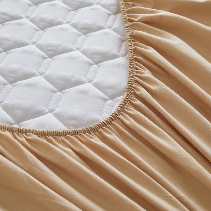 91家纺网 家纺一手货源 找家纺 雅萱家纺 2026新款全棉大豆夹棉床笠单品床笠床笠单件 全棉床笠驼色