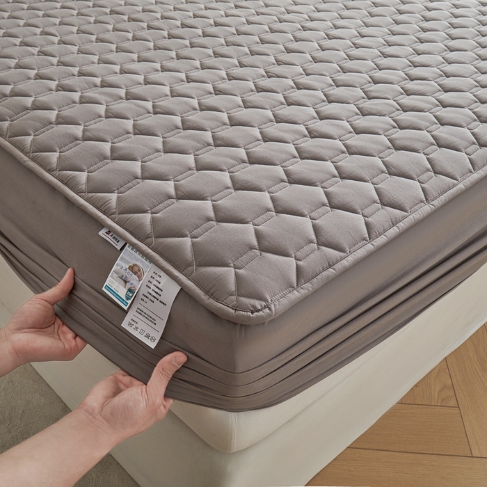 91家纺网 家纺一手货源 找家纺 雅萱家纺 2026新款全棉大豆夹棉床笠单品床笠床笠单件 全棉床笠灰色