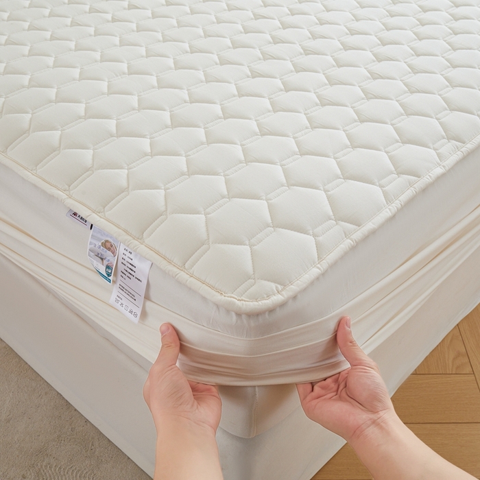 91家纺网 家纺一手货源 找家纺 雅萱家纺 2026新款全棉大豆夹棉床笠单品床笠床笠单件 全棉床笠白色