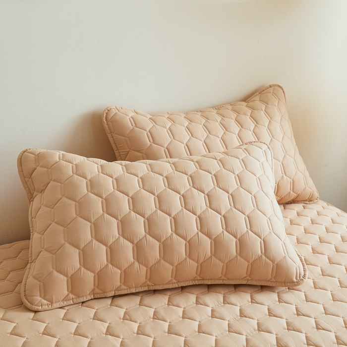 91家纺网 家纺一手货源 找家纺 雅萱家纺 2026新款全棉大豆夹棉床笠单品床笠床笠单件 全棉床笠驼色