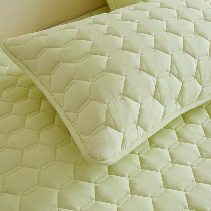 91家纺网 家纺一手货源 找家纺 雅萱家纺 2026新款全棉大豆夹棉床笠单品床笠床笠单件 全棉床笠绿色