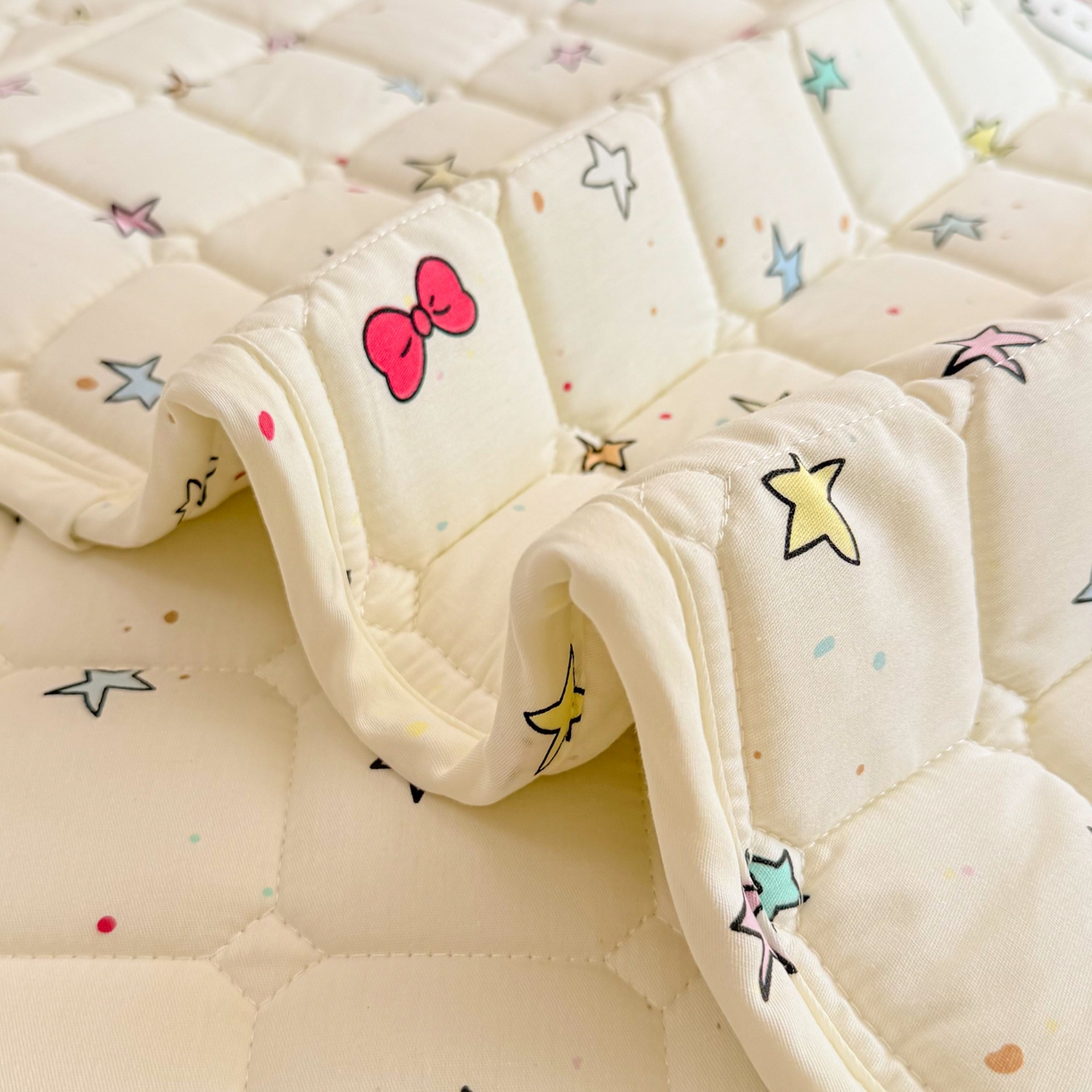 91家纺网 家纺一手货源 找家纺 雅萱家纺 2026新款全棉大豆夹棉床笠单品床笠床笠单件 星星猫