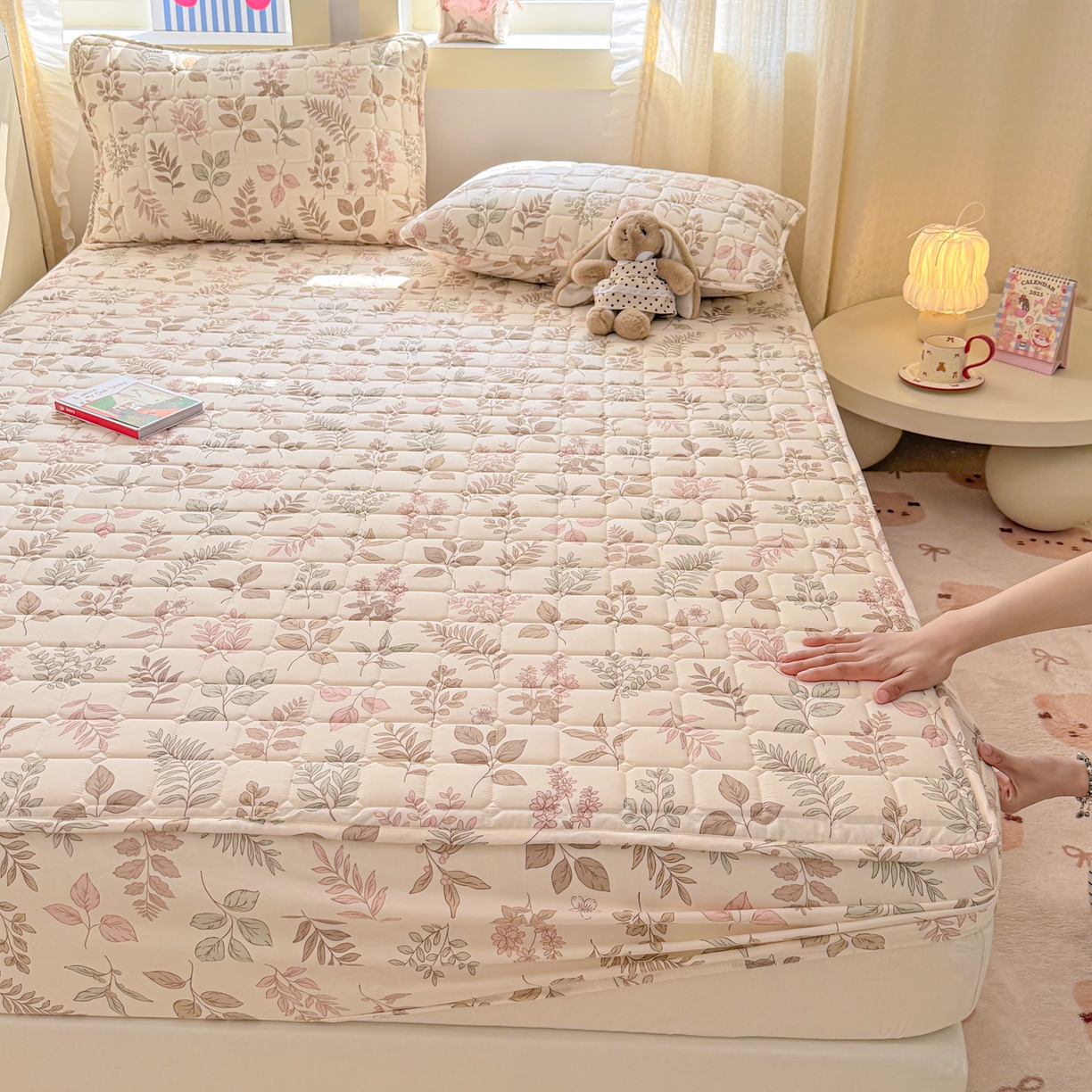 91家纺网 家纺一手货源 找家纺 雅萱家纺 2026新款全棉大豆夹棉床笠单品床笠床笠单件 洛克庄园红