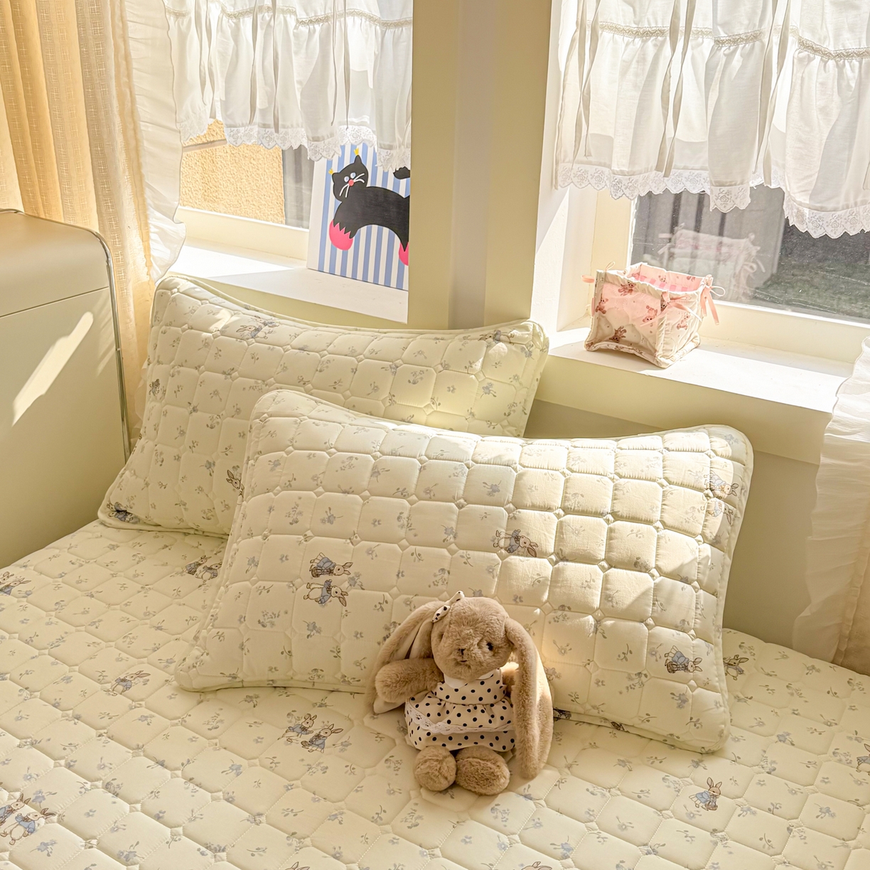 91家纺网 家纺一手货源 找家纺 雅萱家纺 2026新款全棉大豆夹棉床笠单品床笠床笠单件 兔彼得