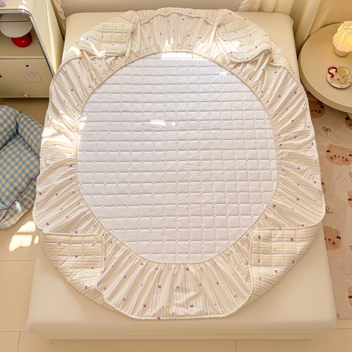 91家纺网 家纺一手货源 找家纺 雅萱家纺 2026新款全棉大豆夹棉床笠单品床笠床笠单件 心意满满