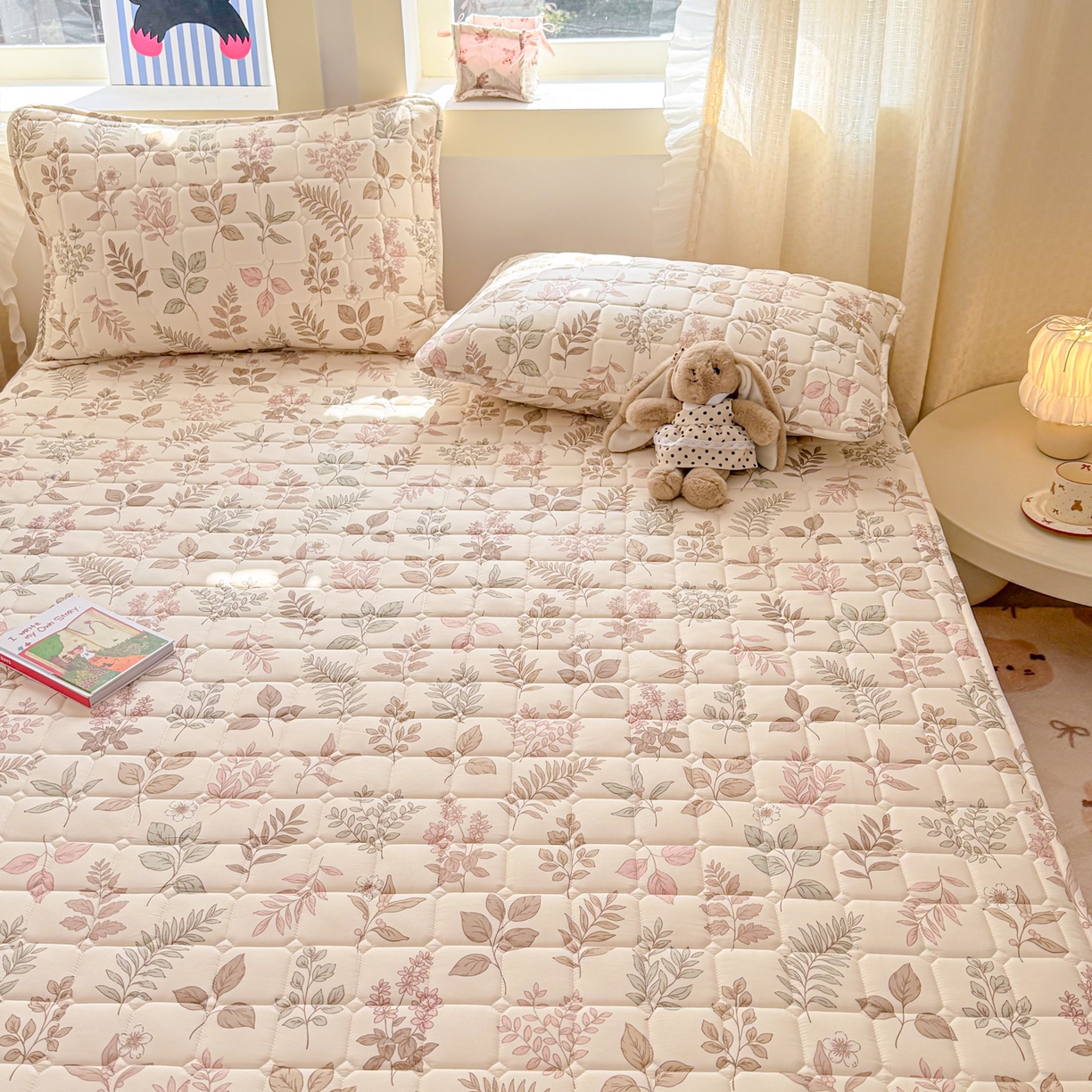 91家纺网 家纺一手货源 找家纺 雅萱家纺 2026新款全棉大豆夹棉床笠单品床笠床笠单件 洛克庄园红