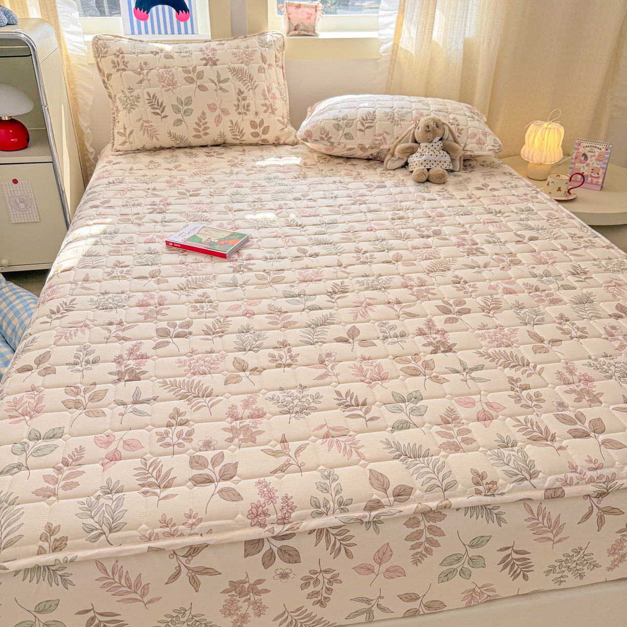 91家纺网 家纺一手货源 找家纺 雅萱家纺 2026新款全棉大豆夹棉床笠单品床笠床笠单件 洛克庄园红