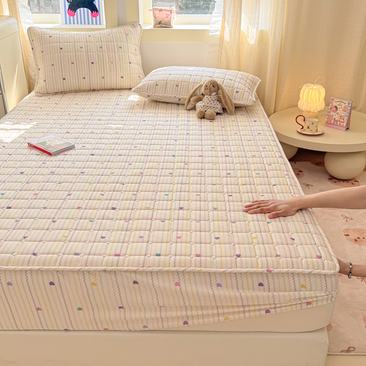 91家纺网 家纺一手货源 找家纺 雅萱家纺 2026新款全棉大豆夹棉床笠单品床笠床笠单件 心意满满