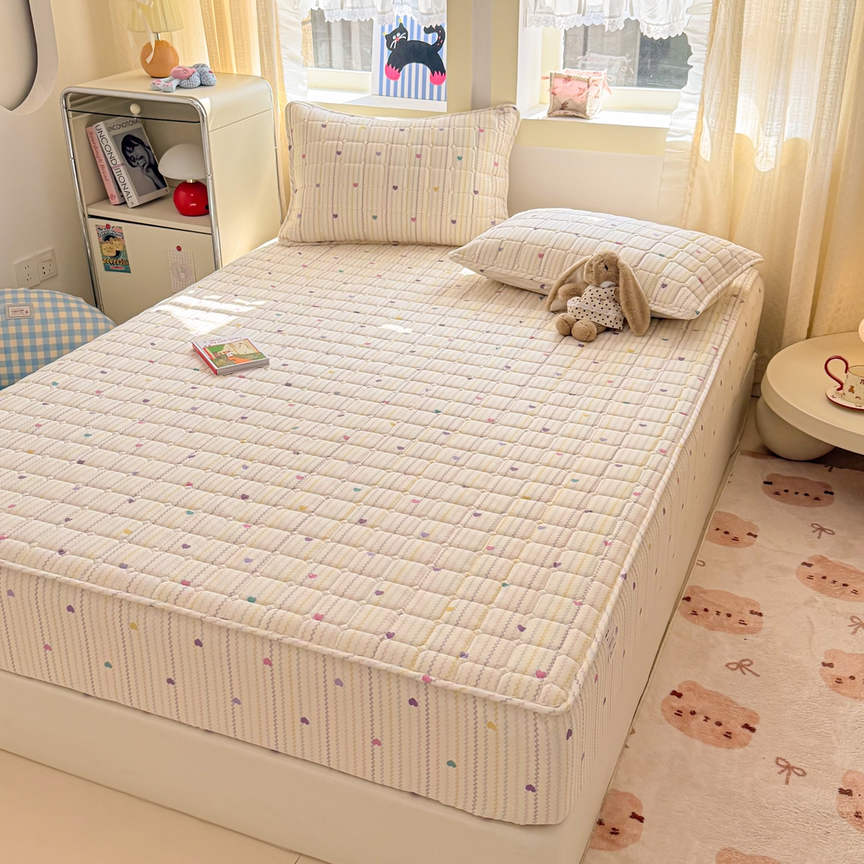 91家纺网 家纺一手货源 找家纺 雅萱家纺 2026新款全棉大豆夹棉床笠单品床笠床笠单件 心意满满