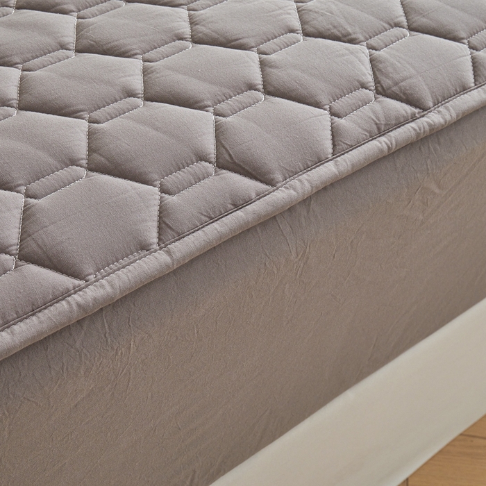 91家纺网 家纺一手货源 找家纺 雅萱家纺 2026新款全棉大豆夹棉床笠单品床笠床笠单件 全棉床笠灰色