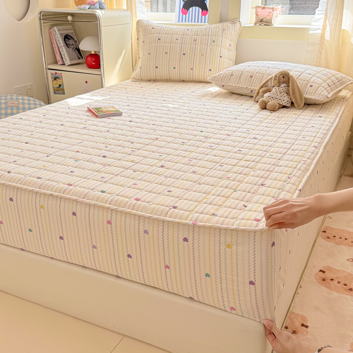 91家纺网 家纺一手货源 找家纺 雅萱家纺 2026新款全棉大豆夹棉床笠单品床笠床笠单件 心意满满