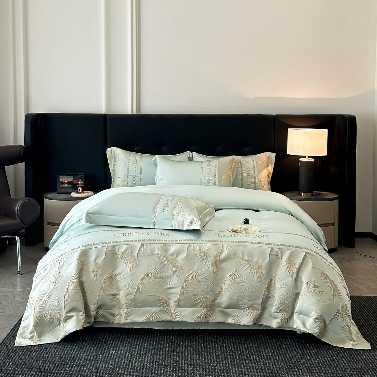 91家纺网 家纺一手货源 找家纺 （总）置顶家纺 2026新款水洗天丝提花刺绣四件套-妮可